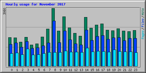 Hourly usage for November 2017